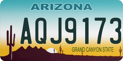AZ license plate AQJ9173