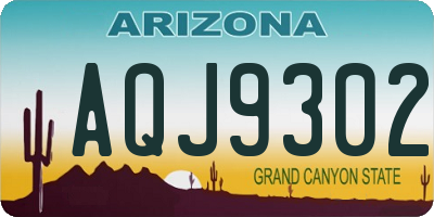 AZ license plate AQJ9302