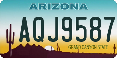 AZ license plate AQJ9587