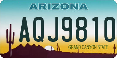 AZ license plate AQJ9810