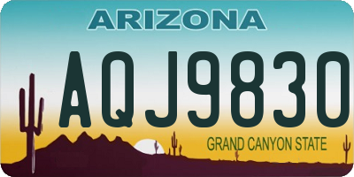 AZ license plate AQJ9830