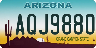 AZ license plate AQJ9880