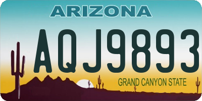 AZ license plate AQJ9893
