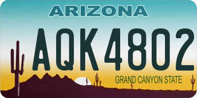 AZ license plate AQK4802
