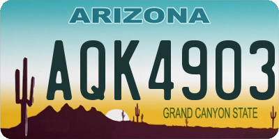 AZ license plate AQK4903