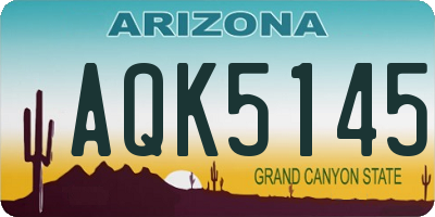 AZ license plate AQK5145