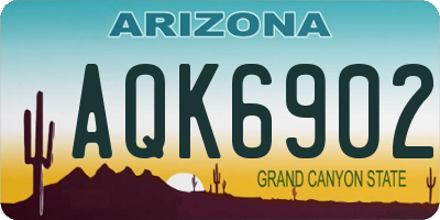AZ license plate AQK6902