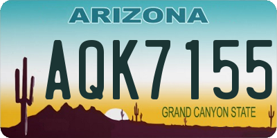 AZ license plate AQK7155