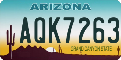 AZ license plate AQK7263