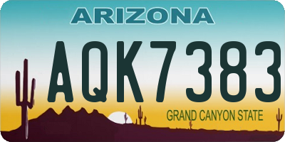 AZ license plate AQK7383