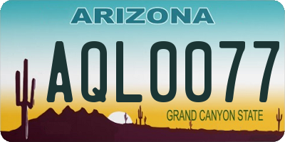 AZ license plate AQL0077