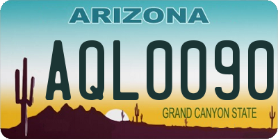 AZ license plate AQL0090