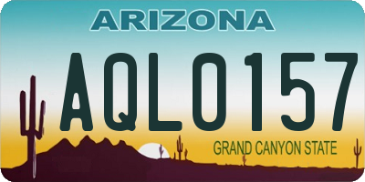 AZ license plate AQL0157