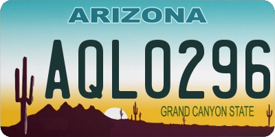 AZ license plate AQL0296