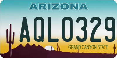 AZ license plate AQL0329