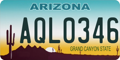 AZ license plate AQL0346