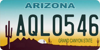 AZ license plate AQL0546