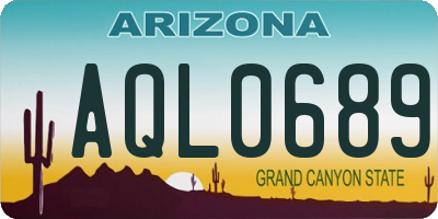 AZ license plate AQL0689