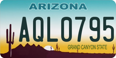 AZ license plate AQL0795