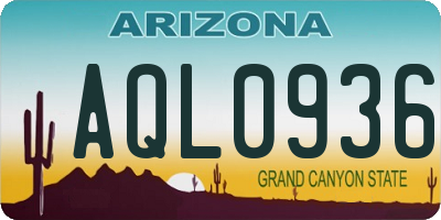 AZ license plate AQL0936