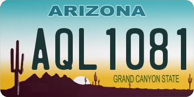 AZ license plate AQL1081