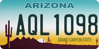 AZ license plate AQL1098