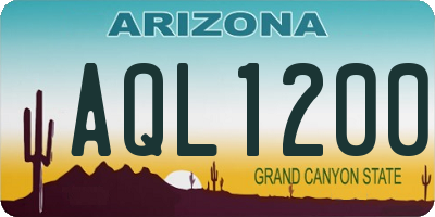 AZ license plate AQL1200
