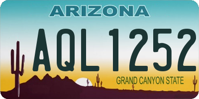 AZ license plate AQL1252