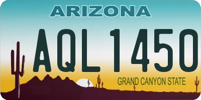 AZ license plate AQL1450