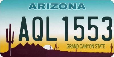 AZ license plate AQL1553