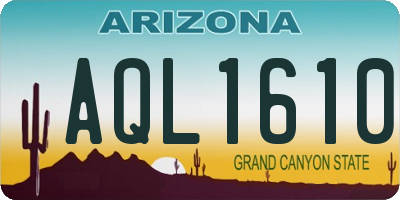 AZ license plate AQL1610