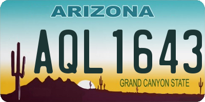 AZ license plate AQL1643