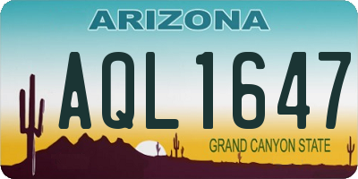 AZ license plate AQL1647