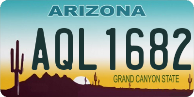 AZ license plate AQL1682