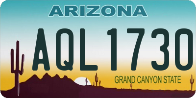 AZ license plate AQL1730