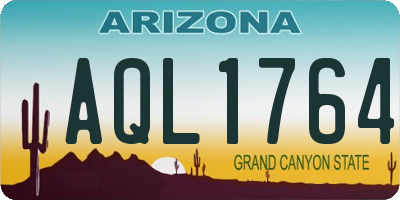 AZ license plate AQL1764