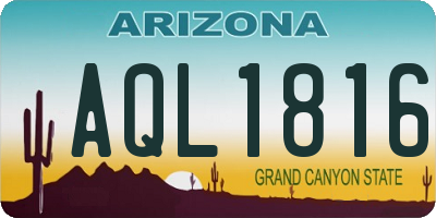 AZ license plate AQL1816