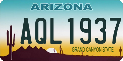 AZ license plate AQL1937