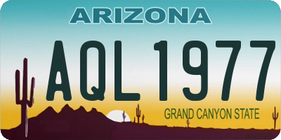 AZ license plate AQL1977