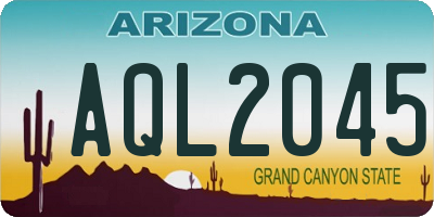 AZ license plate AQL2045