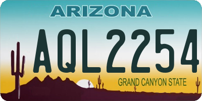 AZ license plate AQL2254