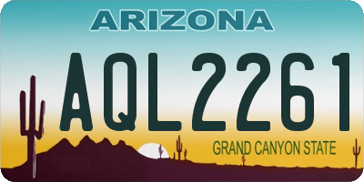 AZ license plate AQL2261