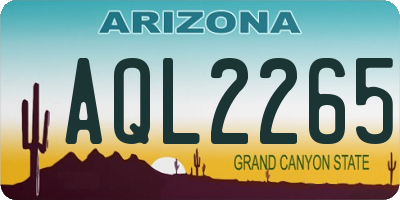 AZ license plate AQL2265