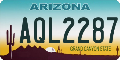 AZ license plate AQL2287