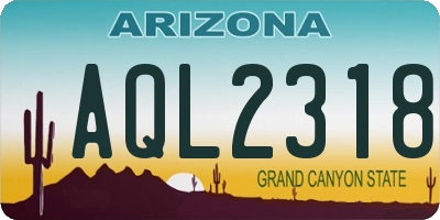 AZ license plate AQL2318