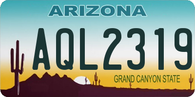 AZ license plate AQL2319