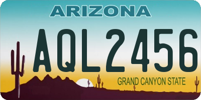 AZ license plate AQL2456