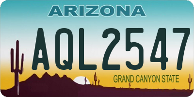AZ license plate AQL2547