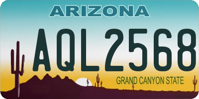 AZ license plate AQL2568