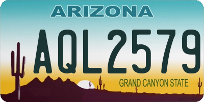 AZ license plate AQL2579